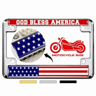 American Flag "In God We Trust" License Plate Frame - Tactical Ghost Design, Brushed Aluminum - Made In USA