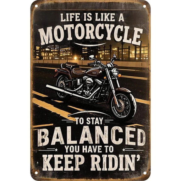 Motorcycle Metal Sign: Retro Biker Garage Decor, Inspirational Quote Metal Wall Art Signs Man Cave Posters Metal Sign 8X12 Inch20X30