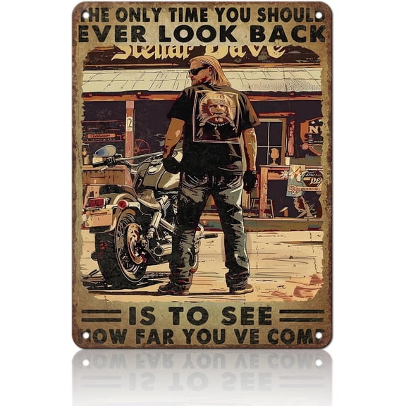 Motorcycle Metal Tin Sign Inspirational Biker Quote Wall Art Vintage for Garage & Man Cave Decor Enthusiasts Riders 8x12inch