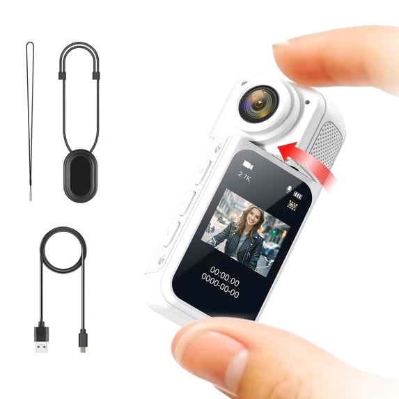 Motorcycle Mini Recorder 2.7K Finger Action Camera Lightweight POV With Magnetic Belt 1.47 inch IPS Screen Vlog Cam