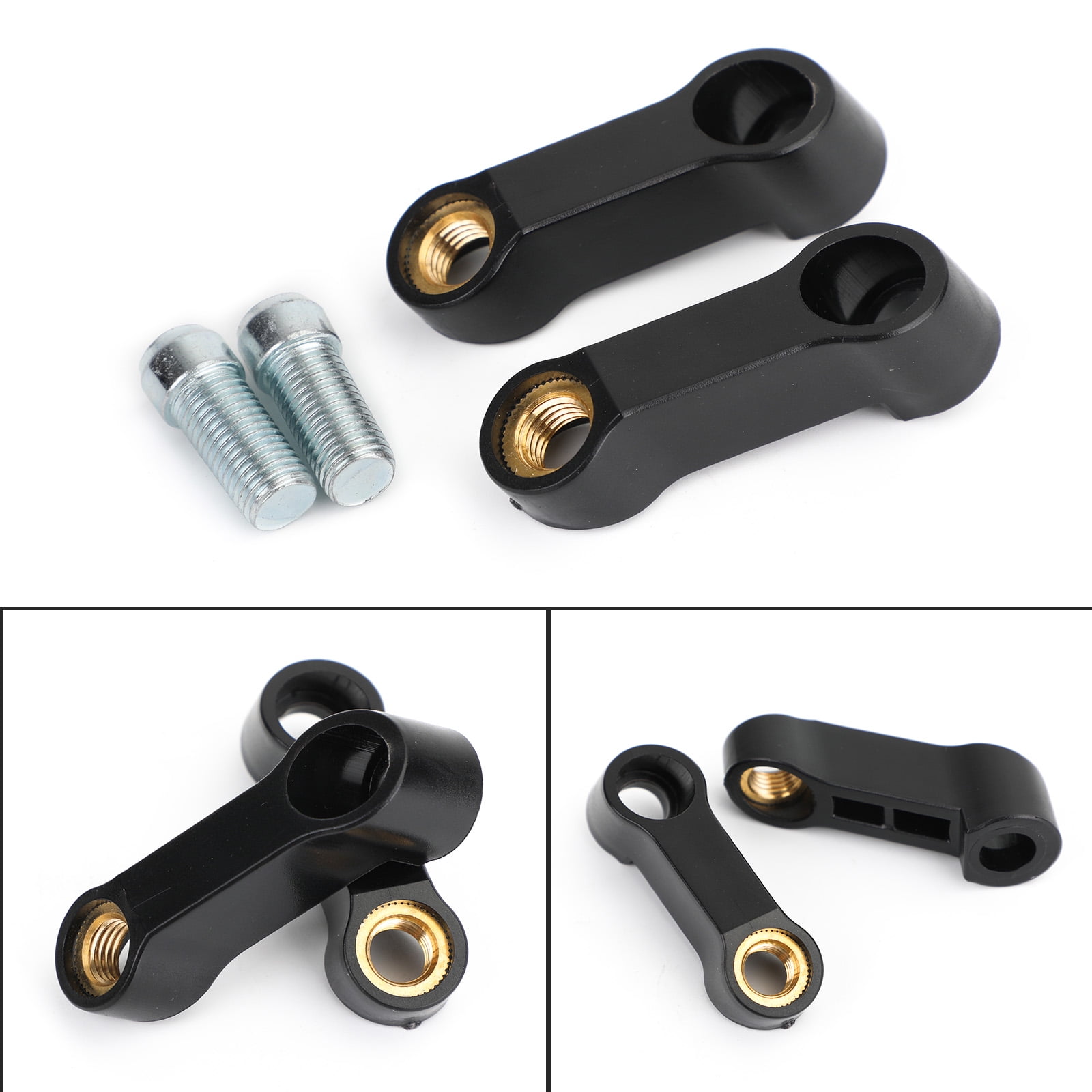 Motorcycle Mirror Extender Riser Extension Bracket Black 10mm M10 Fit