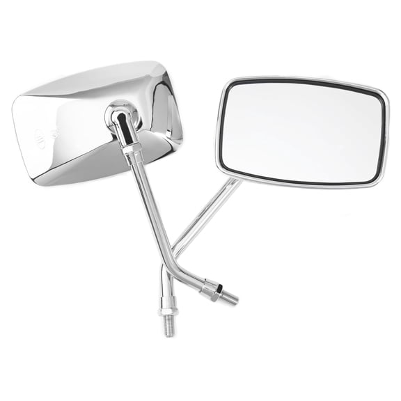 Motorcycle Mirrors, 10mm Bolt Motorcycle Handlebar Rectangle Rear view Side Mirrors, Compatible with Kawasaki Honda Suzuki Street Bike Cruiser Chopper