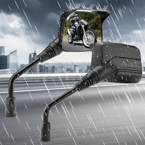 Motorcycle Mirrors 10mm,Suitable for Rain and Snow ATV Mirrors (2 Pack),Fits 7/8"Handlebar ScooterMopedDirt Bike,Compatible with Polaris Sportsman,Can Am Outlander,Honda Grom,Kawasaki Vulcan