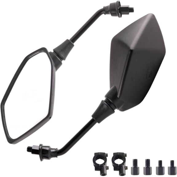 Motorcycle Mirrors For Handlebars, Scooter Mirrors ATV Mirrors With 8mm 10mm Bolt 7/8in Handlebars, Universal Rear View Mirror Fit For Dirt Bike, Scooter, ATV, Cruiser, Suzuki And More