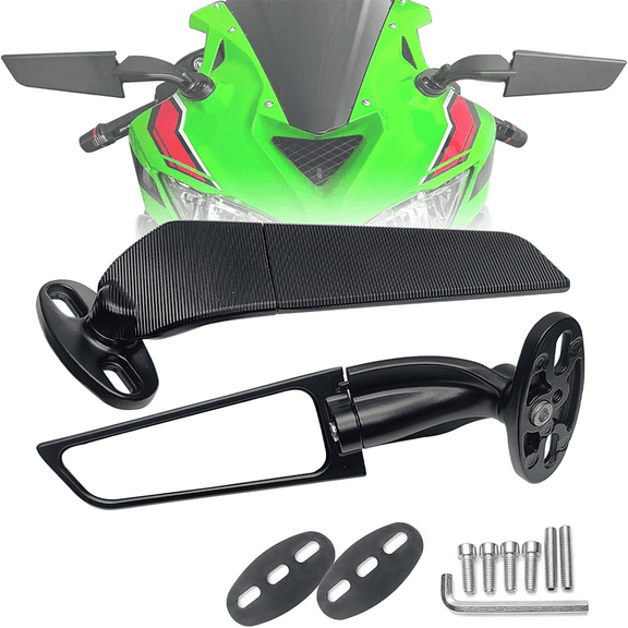 Motorcycle Mirrors Stealth Wind Wing Side Rearview Mirrors Compatible With Kawasaki Ninja 650 500 Ninja 400 ZX6R ZX10R ZX4RR ZX14R Suzuki GSXR 1000 600 750 Hayabusa GSX1300R