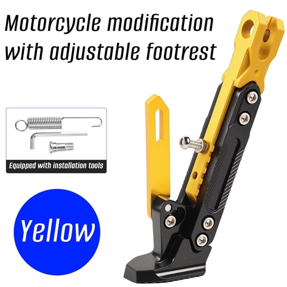 Motorcycle Modified Footrest Bracket, Adjustable CNC Aluminum Alloy Kickstand, for Most Motorcycle Models Side Support Height Adjustment Stable Parking & Modified Upgrade