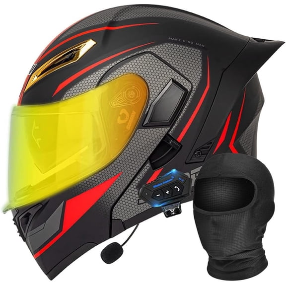 Motorcycle Modular Bluetooth Generic DOT/ECE Approved Flip Up Front Helmets Dual Anti-Fog Visors Full Face Generic Built-in Mp3 Integrated for Adults Men Women