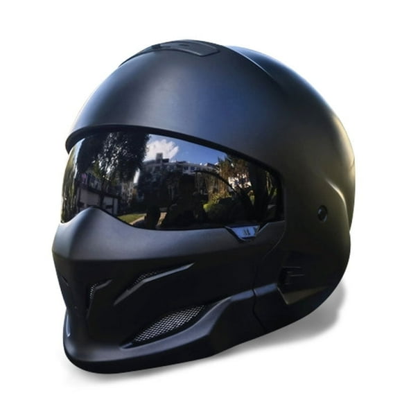 Motorcycle Modular Flip-Up Helmet with Dual Visor, DOT Certified, Full Face Protection, Matte Black, XL