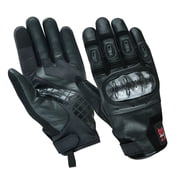 Motorcycle Motocross Cowhide Leather Gloves Knuckle Protection Air Vent Motorbike Gloves Black-M