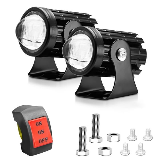 Motorcycle Motorcycle LED Driving Fog Lights 2PCS 60W White And Yellow Auxiliary Lamps Waterproof Spotlights For Car Tractor Truck ATV UTV SUV Boat