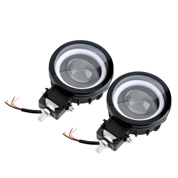 Motorcycle Motorcycle LED Driving Lights 60W 6000LM 6000K/3000K Super Bright Amber White Spotlights Rainproof Fog Lights For Cars Motorcycles Tractors Trucks ATVs SUVs Boats 2 Pack