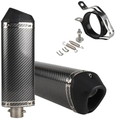 Motorcycle Muffler 38mm Carbon Fiber Coating Aluminum Exhaust Silencer Parts For Yamaha Honda CRF50 125cc 140cc 150cc 190cc SSR Scooter All Terrain Bicycle ATV Pit Dirt Bike Accessories