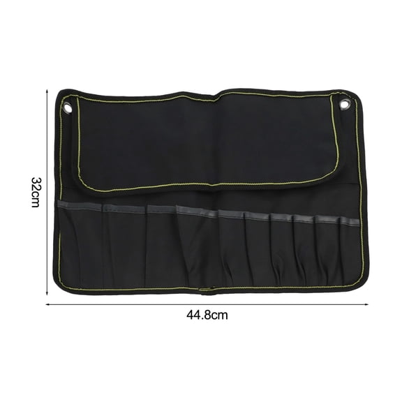Motorcycle Multi-Functional Tool Bag Roll With 10-Pockets, Large Capacity -600D Oxford Cloth Storage Organizer For Mechanics Electricians Plumbers DIY Projects(Black)