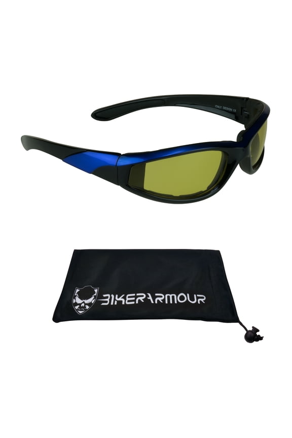 Motorcycle Night Riding Safety Glasses with Yellow Lenses for Men and Women.