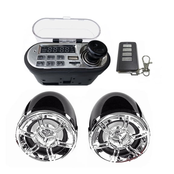 Motorcycle O Sound System Stereo Speaker Waterproof Motorbike Scooter FM Radio Bluetooth USB TF MP3 Music Player Kit ,Excellent Sound Quality