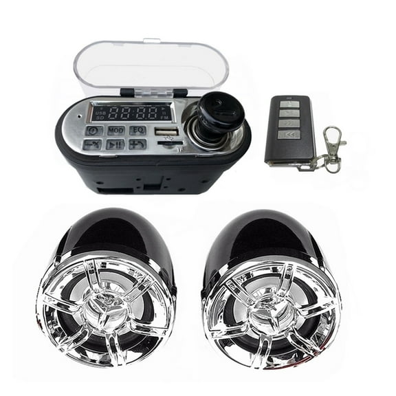 Motorcycle O Sound System Stereo Speaker Waterproof Motorbike Scooter FM Radio Bluetooth USB TF MP3 Music Player Kit ,Quality Sound