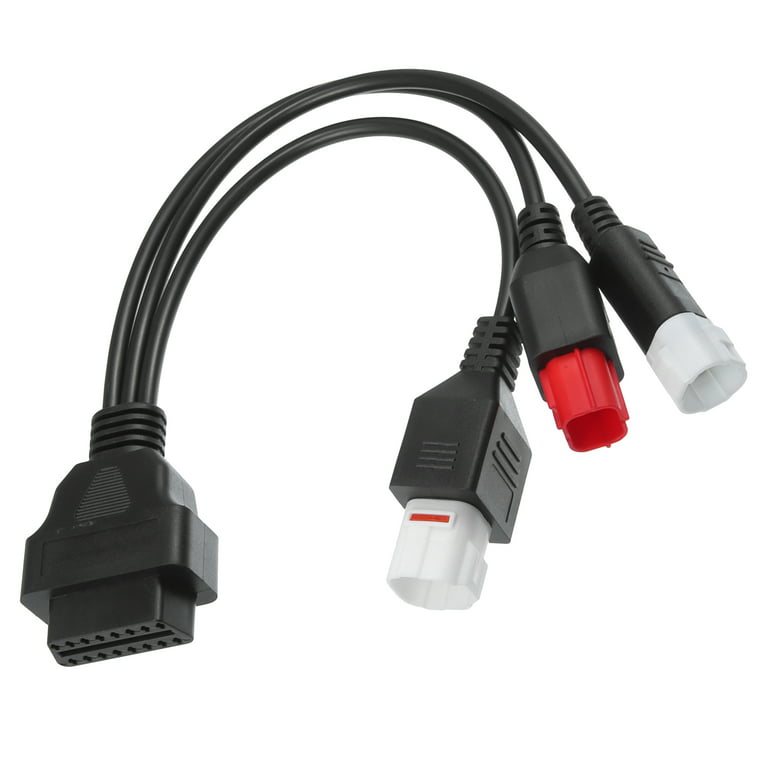Motorcycle OBD Diagnostic 6 Pin 3 in 1 Plug Adaptor Cable Female Diagnostic  Extension Cable for Yamaha 