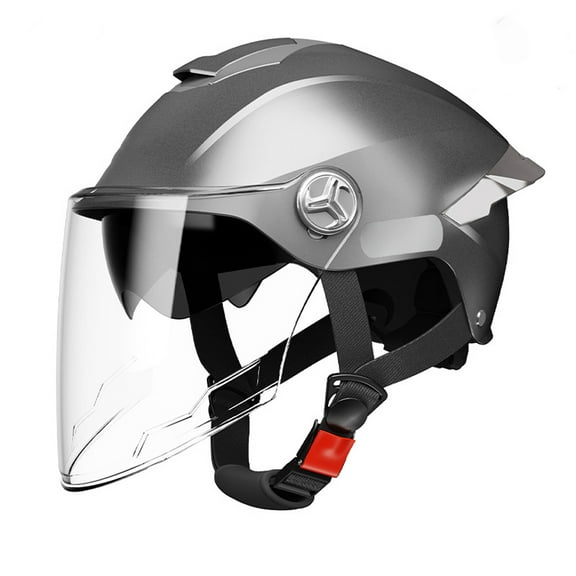Motorcycle Open Face Helmet with Dual Visor Sun Shield, Lightweight and Ventilation Half Helmet, Adjustable Quick Release Buckle, Motorbike Scooter Accessories, 5 Colors Available