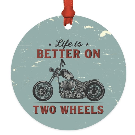 Motorcycle Ornament Life Is Better On Two Wheels Christmas Tree Biker Handlebar Ornament for Men