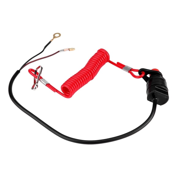 Motorcycle Outboard Lawn Mowers Emergency Engine Kill Stop Switch W/ Tether Lanyard Cord