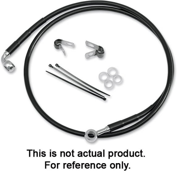 Motorcycle Parts +4" Extended Black Vinyl-Coated Front Brake Line Kit 620085-4BLK