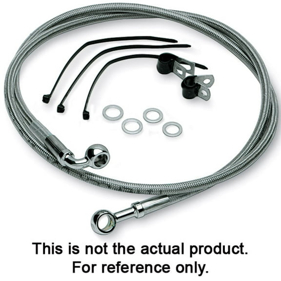 Motorcycle Parts +6" Extended Clear-Coated Stainless Steel Front Brake Line Kit 640115-6