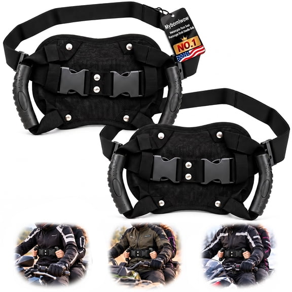 Motorcycle Rear Seat Passenger Grab Handle Belt, Adjustable Waist Grip ...