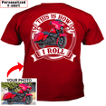 thumbnail image 1 of Motorcycle Personalized T-shirt, Biker custom photo t-shirt, funny t-shirt gift for bikers Print on the back, this is how I roll motorcycle t-shirt (bk354), 1 of 5
