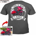 thumbnail image 1 of Motorcycle Personalized T-shirt, Biker custom photo t-shirt, funny t-shirt gift for bikers Print on the back, this is how I roll motorcycle t-shirt (bk354), 1 of 5