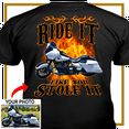 thumbnail image 1 of Motorcycle Personalized T-shirt, Biker custom photo t-shirt, funny t-shirt gift for bikers Print on the back, ride it like you stole it (BK115), 1 of 5