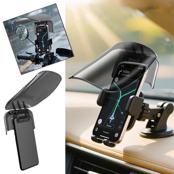 Motorcycle Phone Clip Sun Visor - Multi-Angle Portable Glare Reduction & Shock Absorption Mount for Stable Screen Viewing | Eco-Friendly, User-Friendly Design