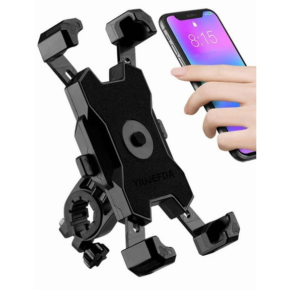 Motorcycle Phone Holder, 1s Lock and Release Phone Mount for Motorcycle Scooter Moped Rear View Mirror Phone Mount for 4.5-6.8 inch Cell Phone, Motorbike Rearview Mirror Phone Holder