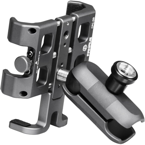 Motorcycle Phone Mount with 1 inch Ball for Scooter UTV/ATV, Bicyle Cell Phone Holder with Anti-Theft Socket arm, Bike Handlebar Clip for 5.5-7" Smartphone