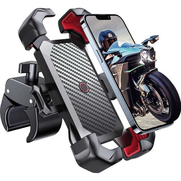 Motorcycle Phone Mount, [1s Auto Lock][100mph Military Anti-Shake] Bike Phone Holder for Bicycle, [10s Quick Install]