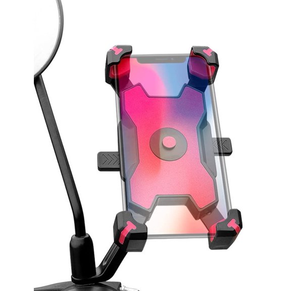 Motorcycle Phone Mount, 2024-New Bike Handlebar Phone Mount for Motorcycle Bicycle Electric Scooter Stroller - Bike Phone Holder for iPhone and 4.5''-7'' Cell Phone - Motorcycle Accessories