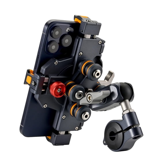 Motorcycle Phone Mount with Anti-Vibration 5-Claw Grip, 720 Rotatable Handlebar Phone Holder, Quick Release Universal Bike Phone Mount for Motorcycle, Snowmobile, Golf Cart
