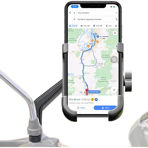 Motorcycle Phone Mount Metal for Rearview Mirror Within 6mm-10mm