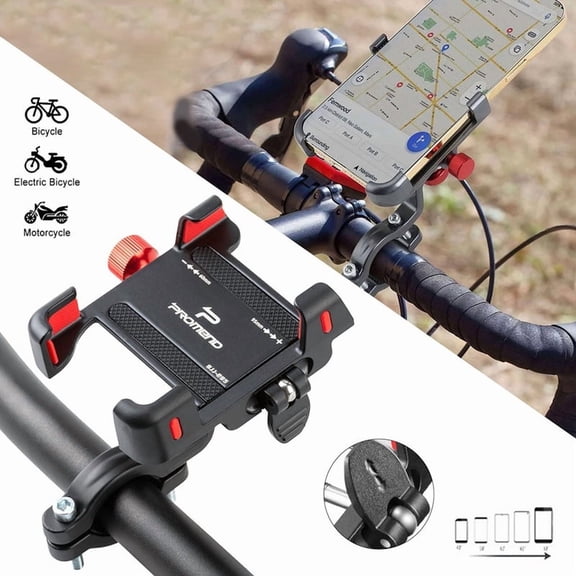 Motorcycle Phone Mount Quick Release Bike Phone Holder, Auto Lock Adjustable Handlebar Phone Holder Mount for 4.7"-7" Cell Phones
