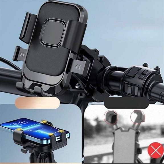 Motorcycle Phone Mount Rearview Mirror Holder for E Bike Electric Scooter Vibration Navigation Outdoor Cycling 4.8x4.3 Inches