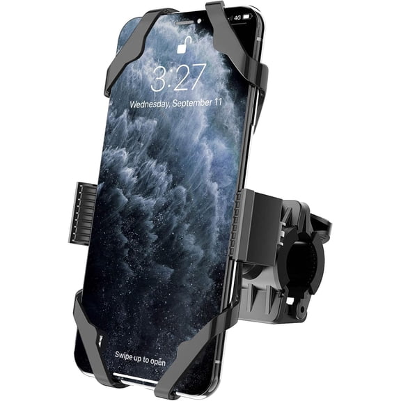 Motorcycle Phone Mount, Universal Cell Phone Bicycle & Motorcycle Handlebar Phone Holder, Compatible with All Smartphones 4.0"-6.5"