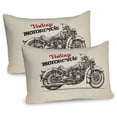 thumbnail image 1 of Motorcycle Pillow Sham Set of 2, Hand Drawn Chopper Style Bike with Sketch Details Free of the Rider, Quality Microfiber Bedding Item for All Seasons, 26" x 20", Beige and Brown, by Ambesonne, 1 of 3