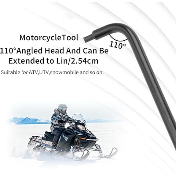 Motorcycle Pilot Screw Adjustment Tool, Heavy Duty Metal Air Mixture Carburetor Jet Screwdriver, 110 Angled Head Scooter Carb Repair Tool, Universal for ATV UTV Snowmobile