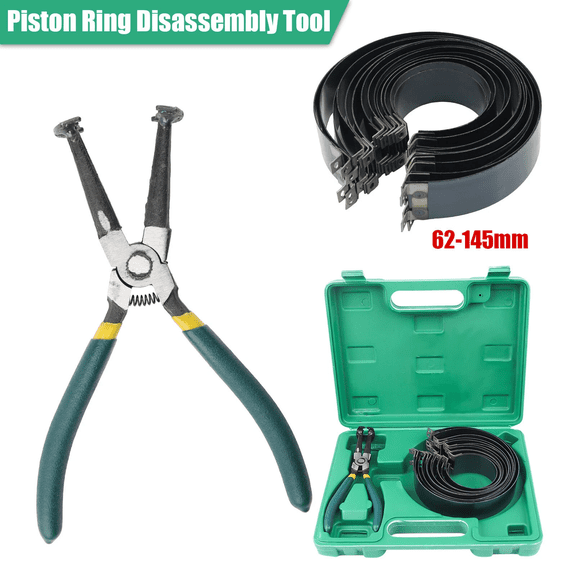 Motorcycle Piston Ring Compressor Cylinder Installer Tool Kit with Plier&14 Band