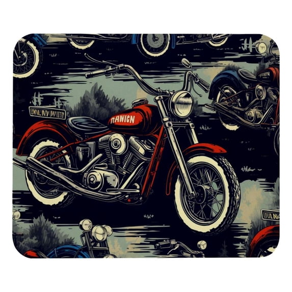 Motorcycle Printed Desk Mat Mousepad, Non-Slip Rubber Bottom, 8.3x9.8 Inch, Suitable for Office and Gaming