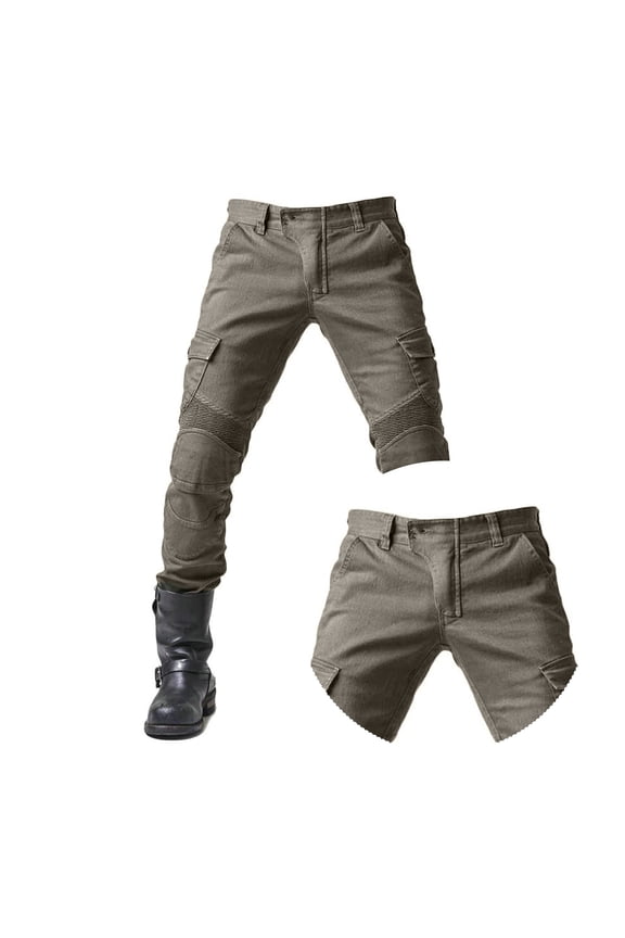 Motorcycle Protective Trousers Men's Motorcycle Jeans, Breathable Wear-Resistant with Removable Hip and Knee Pads for Riding Safety,Army Green,M