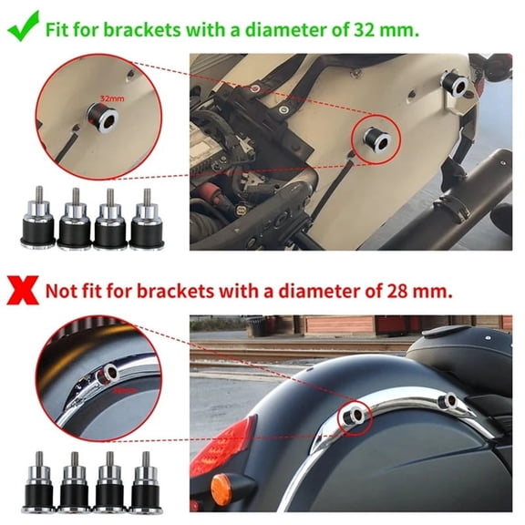Motorcycle Quick Release Screw Sissy Bar Saddlebag Mounting Spools Kit for Indian Scout Sixty/Bobber 2015-2023