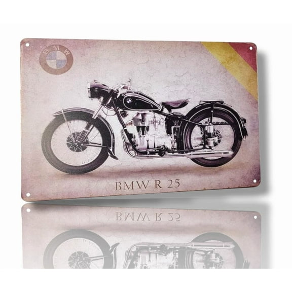 Motorcycle R25 8" X 12" Metal Tin Bar Garage Sign