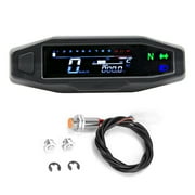 Motorcycle RPM Gauge, LED Display Speedometer Odometer Tachometer Fuel Gauge, Black Plastic Metal, For Most Motorcycle