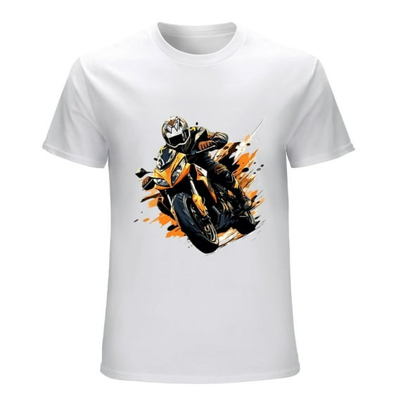 Motorcycle Race T-Shirt Men's Vintage Biker Motocross Racing Tee