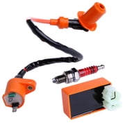 Motorcycle Racing 6 Pin CDI+Ignition Coil+Spark Plug for GY6 50cc-150cc Scooter